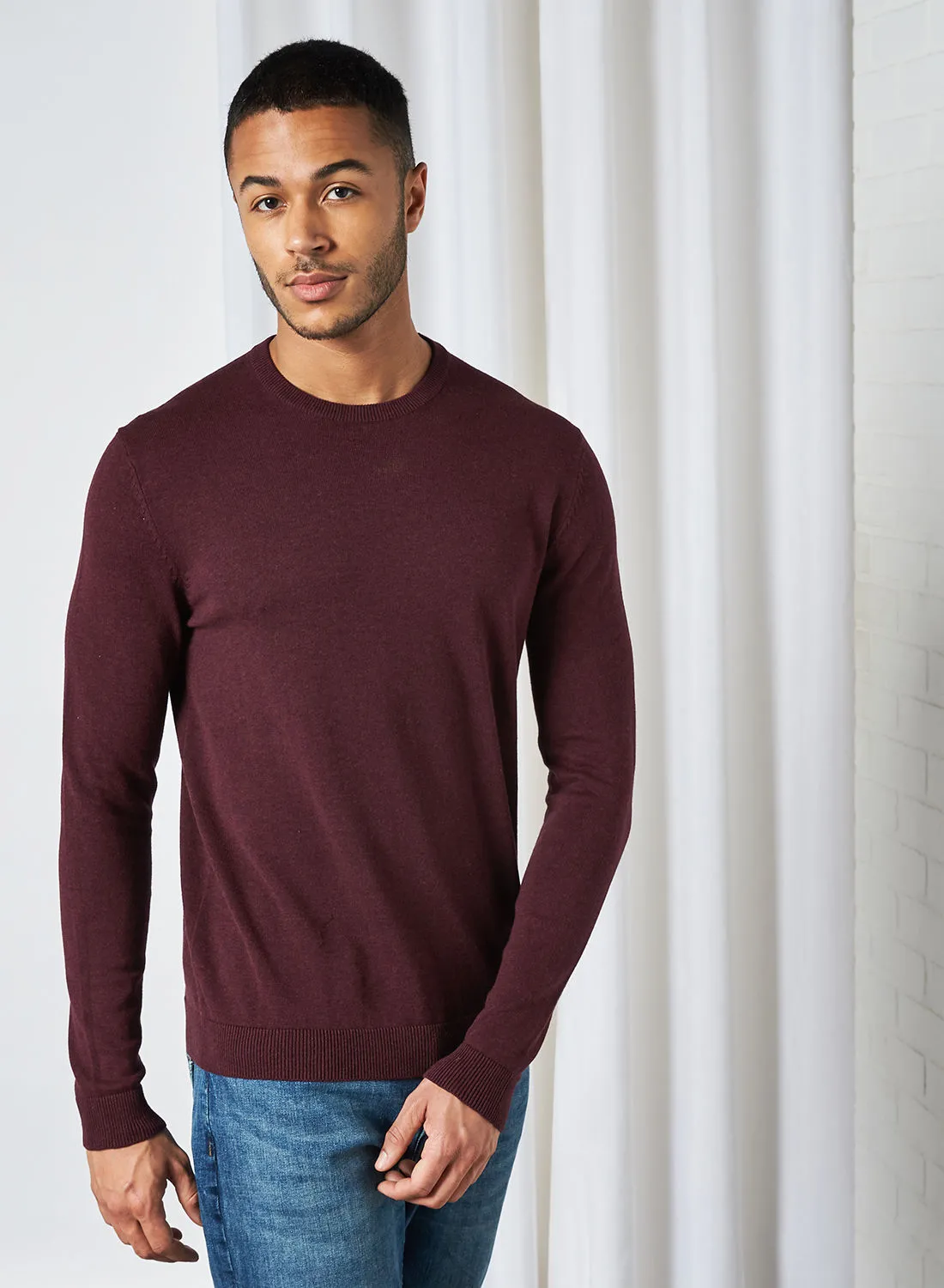 ONLY & SONS Onsalex 12 Crew Neck Knitted Sweater Winetasting