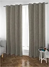 Home Town Self Pattern Polyester Black Out Dark Brown Curtain,135X240Cm