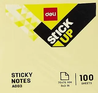 deli EA00353 100-Sheets Sticky Notes, 76 mm X Size, Yellow