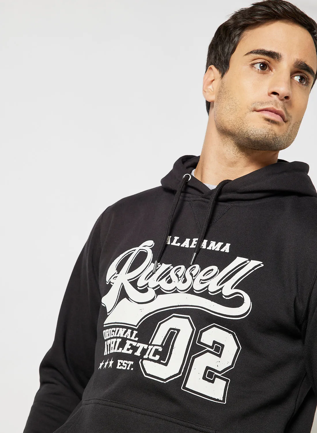 Russell Athletic Logo Chest Print Hoodie Black