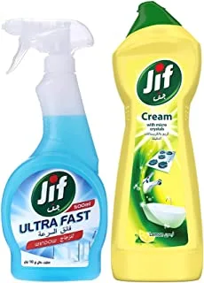 JIF Cream Lemon With Microparticles 750 ml +Jif Spray Ultra Fast Window, 500ML