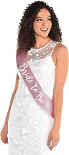 Amscan Bride to Be Deluxe Fabric Sash, Pink/White