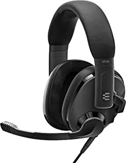 سماعة الألعاب الصوتية EPOS H3 المغلقة مع ميكروفون لإلغاء الضوضاء - التوصيل والتشغيل - صوت عالي الجودة - حول الأذن - قابل للتعديل ، مريح - للكمبيوتر الشخصي ، Mac ، PS4 ، PS5 ، Switch ، Xbox - Onyx Black
