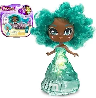 Crystalina Dolls - Turquoise Girls Collectible Toys with Color Changing LED Dress and Amulet Necklace