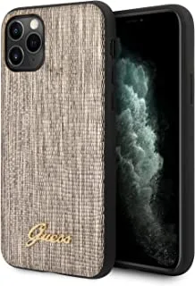 Guess PU Lizard Print Case with Metal Logo for iPhone 11 Pro - Gold