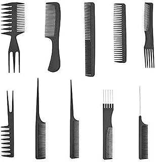 SHOWAY Set of 10 Pcs Multipurpose Salon Hair Styling (41 * 25) cm Hairdressing hair dresser Combs Professional Comb Kit
