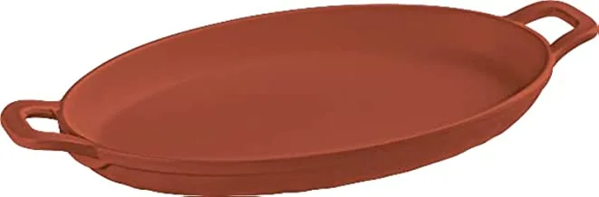 Servewell Melamine Horeca Oval Servo Dish With Handle Terracotta 19x10Cm
