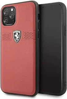 Ferrari Off Track Grained Leather - Red - iPhone 11 Pro