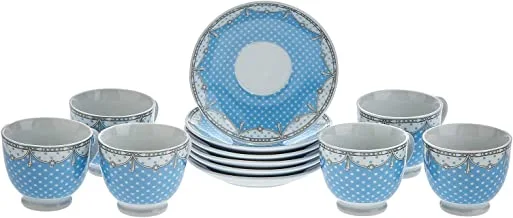 Harmony Cup And Saucer 180Cc Set of 12 - Blue And White