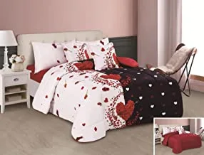HOURS Medium Filling Floral Comforter 6 Piece Set King Size Rosemary-008 Multicolor