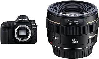 Canon EOS 5D Mark IV Body Only - 30.4MP ، كاميرا DSLR ، عدسة EF 50mm f-1.4 USM ، أسود