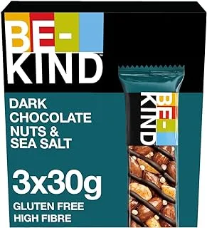 BE-KIND Dark Chocolate with Nuts & SeaSalt, 3 x 30 gm, blue