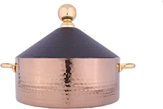 Al Saif K47801/2/6L Stainless Steel Double Wall Cone Design Hot Pot, 6 Liter Capacity, Gold/Black