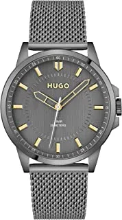 ساعة هيوغو بوس #FIRST MEN's GREY DIAL ، أيونيك مطلية باللون الرمادي 2 ساعة من الفولاذ - 1530300
