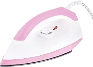 Refura 1200W Dry Iron for Perfectly Crisp Ironed Clothes Pink | Non-Stick Coating Plate & Adjustable Thermostat Control | Indicator Light with ABS Material RE-125