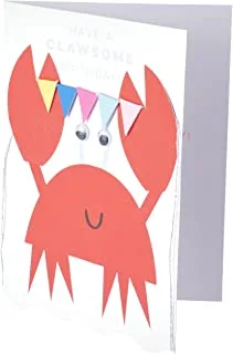 Meri Meri Crab مع بطاقة عيد ميلاد الرايات