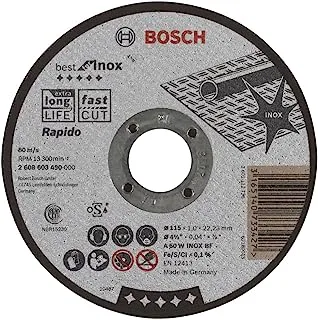 Bosch Professional Straight Cutting disc, Best for INOX-Rapido 115x1x22.23mm - 2 608 603 490