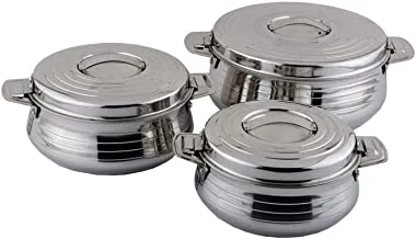 Al Saif Sahab Stainless Steel Hotpot Set 3-Pieces, 3.5/5.0/8.5 Liter Capacity