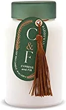 شموع Paddywax CFH0802 Cypress & Fir Holiday Collection شمعة معطرة ، 8 أونصة ، أبيض ، 8 أونصة