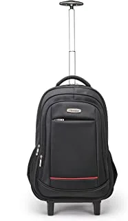 Senator Rolling Trolley Backpack 21 Inch Unisex Carryon Luggage Suitcase Wheeled Laptop Backpack for Travel Lightweight Business Trolley School Bag College Student KH8045 (Black)