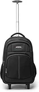 Senator 21 Inch Rolling Backpack Trolley for Travel Professional Laptop Travel Suitcase Business for Unisex Carry-On Luggage Lightweight Trolley School Bag for College Student KH8044 (Black)