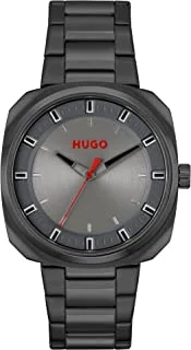 ساعة هوغو بوس #SHRILL للرجال باللون الرمادي ، مطلية بالأيونات ، ساعة من الفولاذ الأسود - 1530311