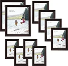 MCS 10pc Multi Pack Picture Frame Value Set - Two 8x10 Inch, Four 5x7 Inch, Four 4x6 In, Mahogany (65705)