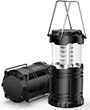 LED Camping Lantern, Survival Kit for Hurricane, Emergency, Storm, Outages, Outdoor Portable Lantern, Black, Collapsible