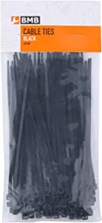 بي ام بي تولز ربطة كبل سوداء 4 مم 200 مم | أربطة عنق سوداء بسحاب | ربطة عنق قوية متعددة الاستخدامات | ربطة عنق قوية | أحزمة الكابلات | العلاقات السلكية البلاستيكية الممتازة