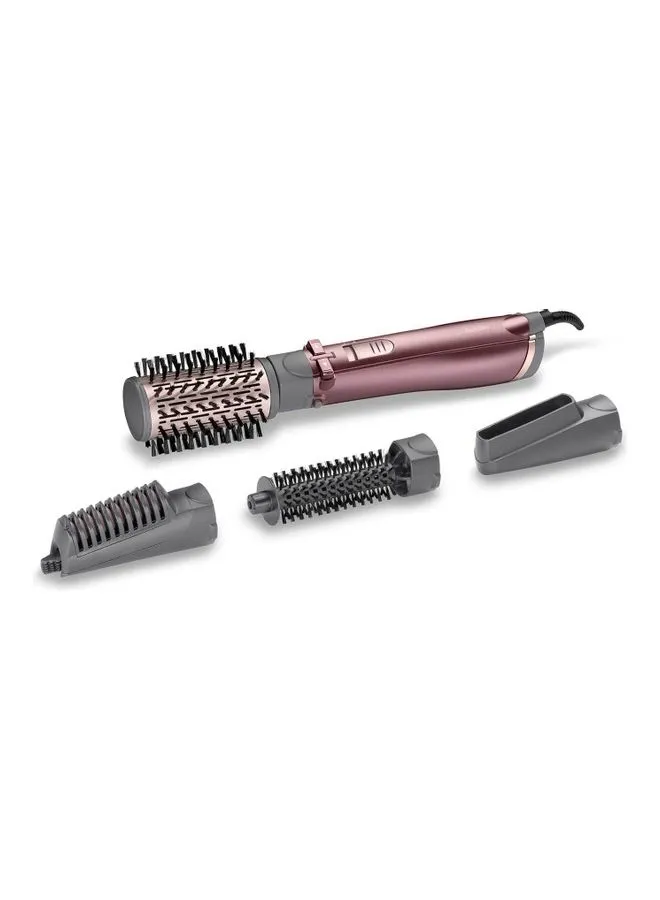 babyliss 4 In 1 Rotating Air Styler Brush Potent 1000W Styler For Ultra-Fast Drying Salon Finish With Interchangeable Attachments For Hair Volumizing, Smoothing And Straightening - AS960SDE, Purple Purple 0.85kg