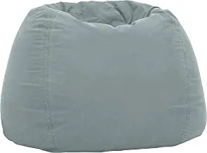 In House | Niklas Beanbag Relaxing Chair Soft and Comfortable Bean Bag Made of Velvet Fabric Filled with Small Beanses Solid Pattern - Large Size - color Dark Turquoise