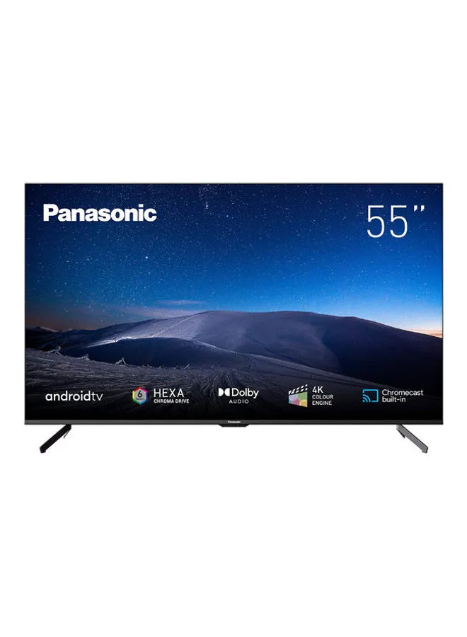 Panasonic 55 Inch TV 4K UHD HDR Smart Android TV Chromecast Built-in Shahid VIP DTS and Dolby Audio Slim Design (2021 Model) TH-55HX750M Black