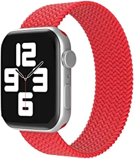 AC&L Braided Solo Band Compatible with Apple Watch 38Mm Large Strap With A Plastic Connector, Red