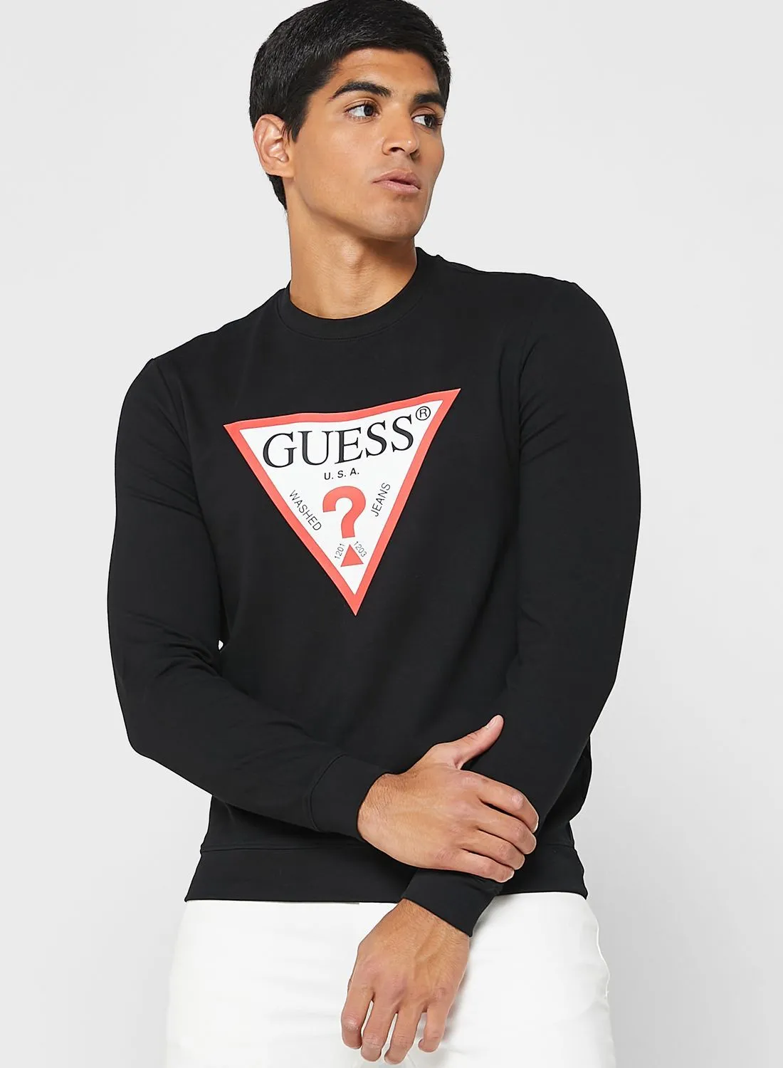 GUESS Logo Pullover Sweatshirt