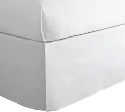 TodaysHome تنورة سرير مايكروفايبر غبار كشكش تصميم كلاسيكي مصمم حسب الطلب 14 بوصة Drop Twin ، أبيض
