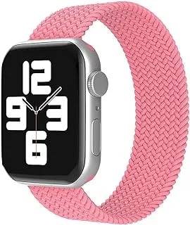 AC&L Braided Solo Band Compatible with Apple Watch 44Mm Large Strap With A Plastic Connector, Pink