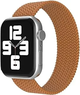 AC&L Braided Solo Band Compatible with Apple Watch 44Mm Large Strap With A Plastic Connector, Brown