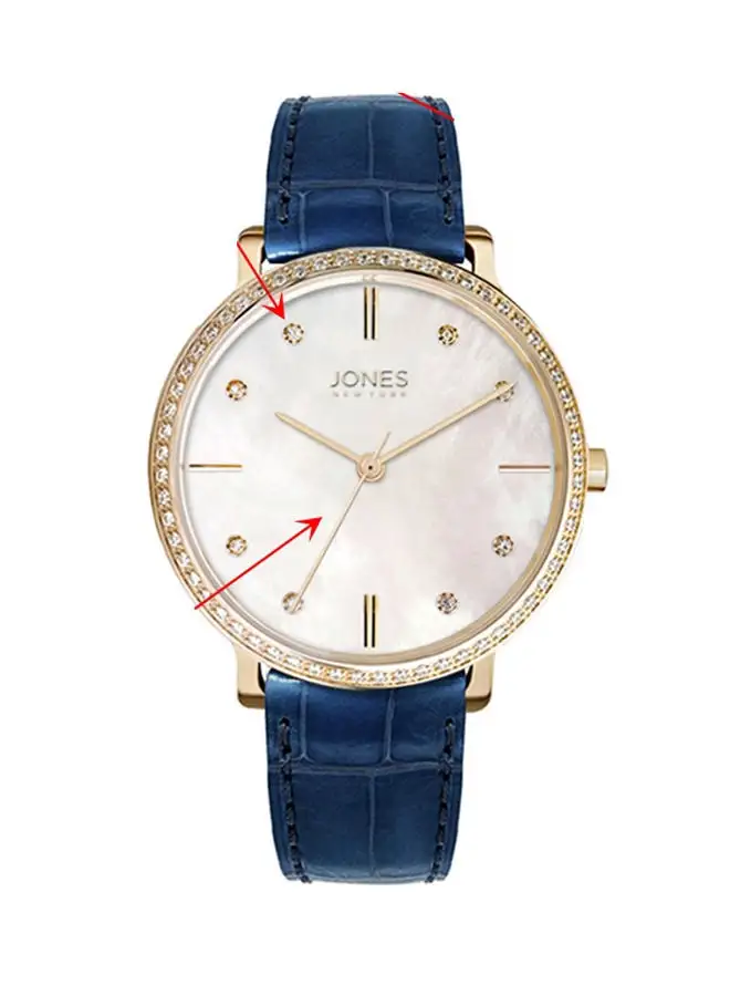 Jones New York Ladies Analog Stainless Steel Watch Leather Strap JNC11536G528-007