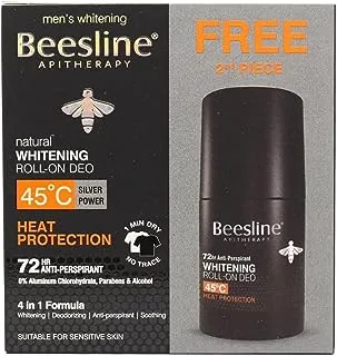 Beesline Natural Whitening Roll On Deodorant Heat Protection 45C Silver Power 2x50ML (1+1 Free)