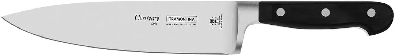 Tramontina Best Knife For Chef 8 Inches Stainless Steel Din 1.4110 Longlasting Blade With Thermal Treatment Handle Made In Polycarbonate Fiberglass 25 Year Warranty Nsf Certified Century Line