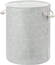 Lawazim Round Laundry Basket with Patterns | Storage Basket | Laundry Hamper | Boxes for Organizing 40x50cm - Diamonded