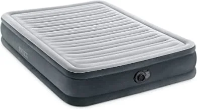 Intex Dura-Beam Comfort-Plush Mid-Rise Airbed with Fiber-Tech Technology, Full, Light Grey