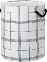 Lawazim Round Laundry Basket with Patterns | Storage Basket | Laundry Hamper | Boxes for Organizing 40x50cm - Checkered
