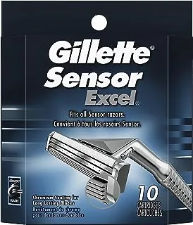 Gillette Sensor Excel Men's Razor Blade Refills, 10 Count