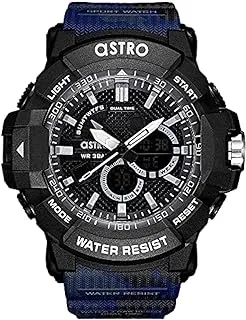 ASTRO Men's Watch, Analog-Digital Display and Polyurethane Strap - A21808-PPNB, Blue Camouflage