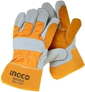 Ingco HGVC01 Leather Safety Work Gloves