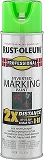 Rust-Oleum 266574 Professional 2X Distance Inverted Marking Spray Paint, 15 oz, Fluorescent Green