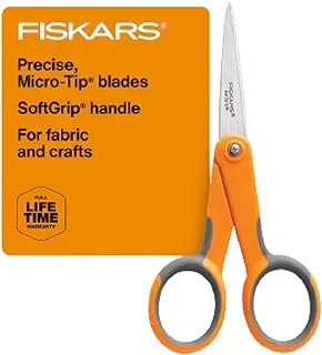 Fiskars SoftGrip Micro-Tip Scissors - Fabric Scissors for Sewing, Arts, and Crafts - 5