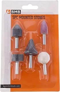 BMB TOOLS Mounted stone Set 5 Pieces Grinding Wheel Head Points Abrasive Heads Cutting Polishing Grey/Pink/White K20070