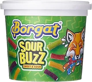 Borgat Sour Buzz Sweet and Sour Filled Gummy Candy Tub 150 g